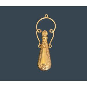 Amphora Perfume Bottle Pendant Gold Tone 2"